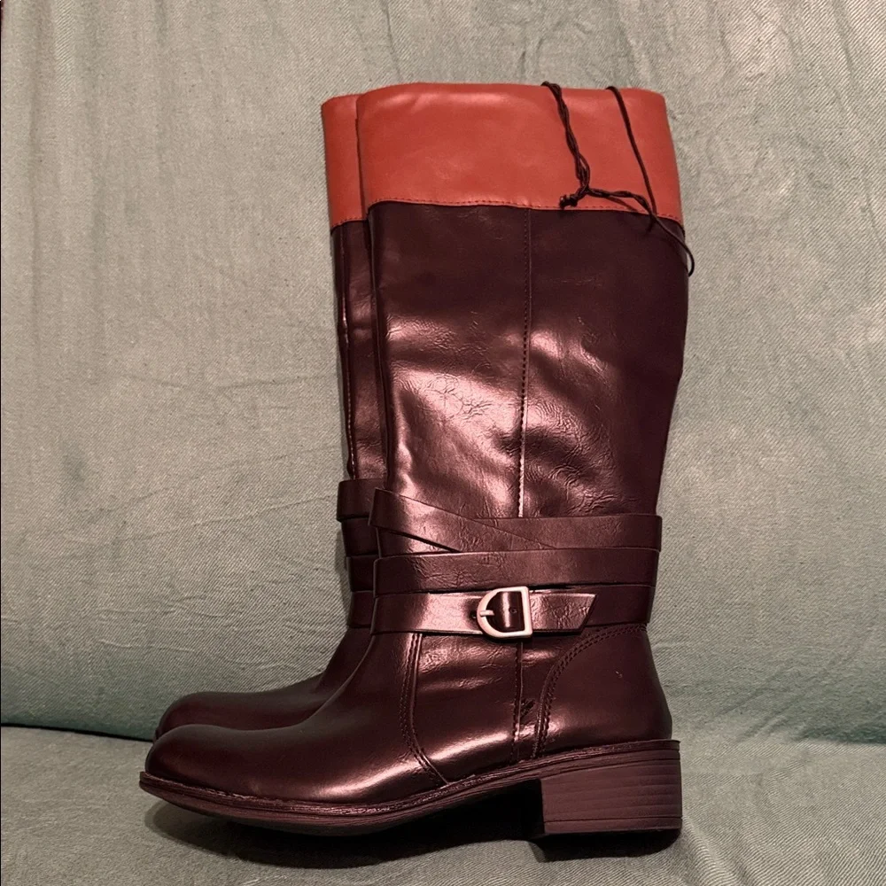 New St Johns Bay Womens Black Douglas Knee High Block Heel Riding size 6
